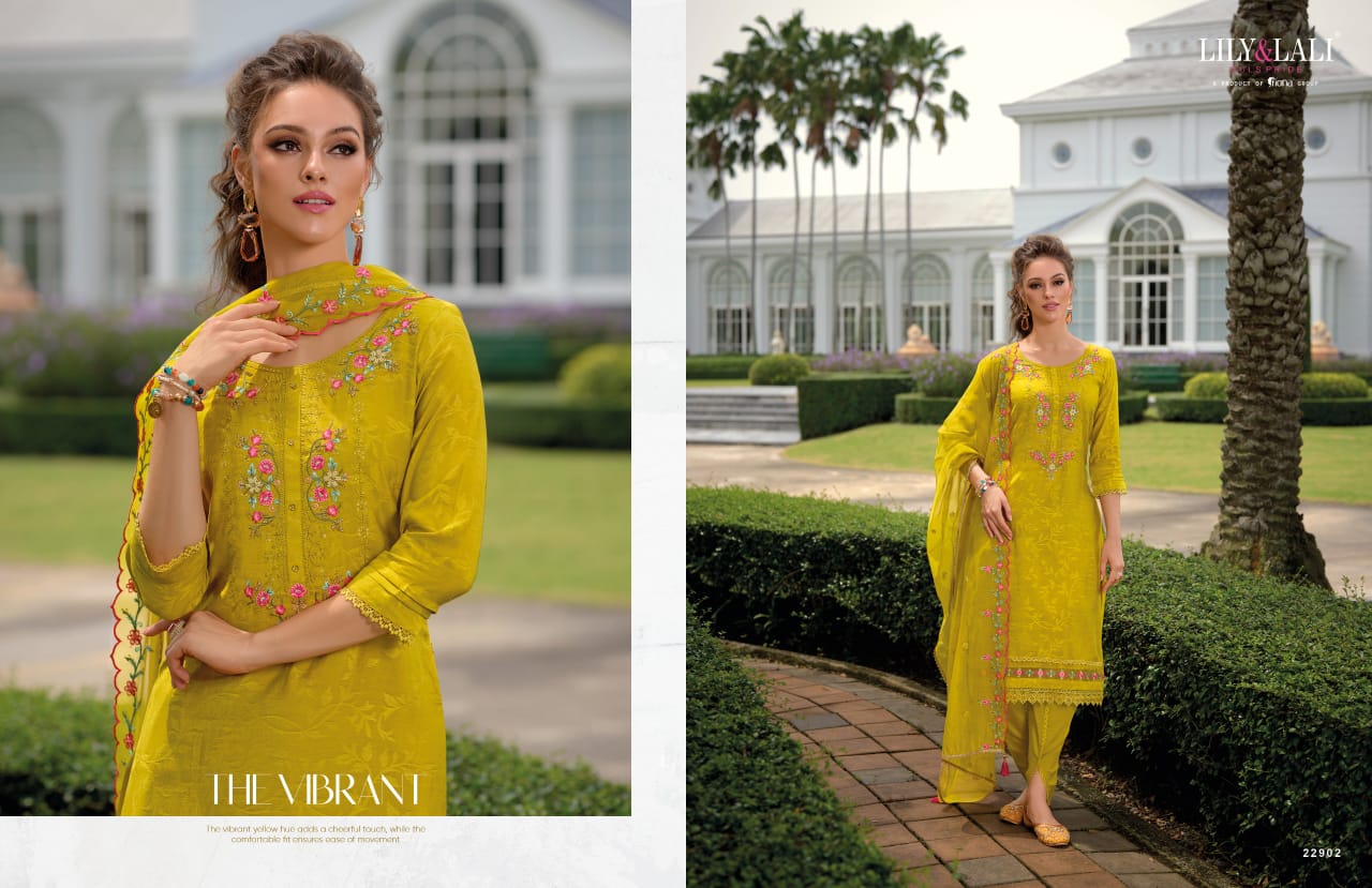 Miraan 3 By Lily Lali Jacquard Viscose Silk Readymade Suits Wholesale Price In Surat
